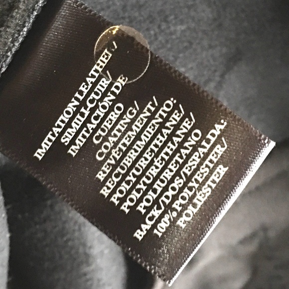 Ann Taylor Black Faux Leather Pants w/side Zip - Picture 3 of 7